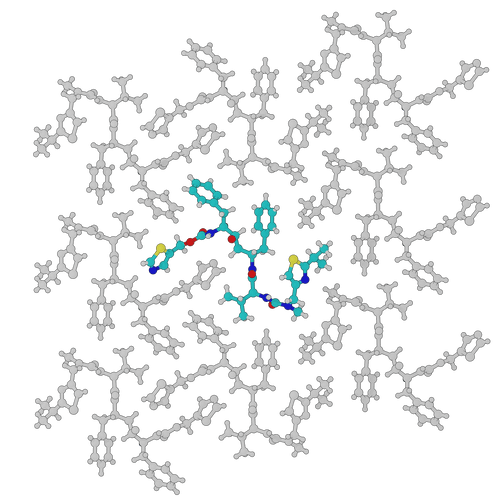 Ritonavir crystal structure showing molecular packing