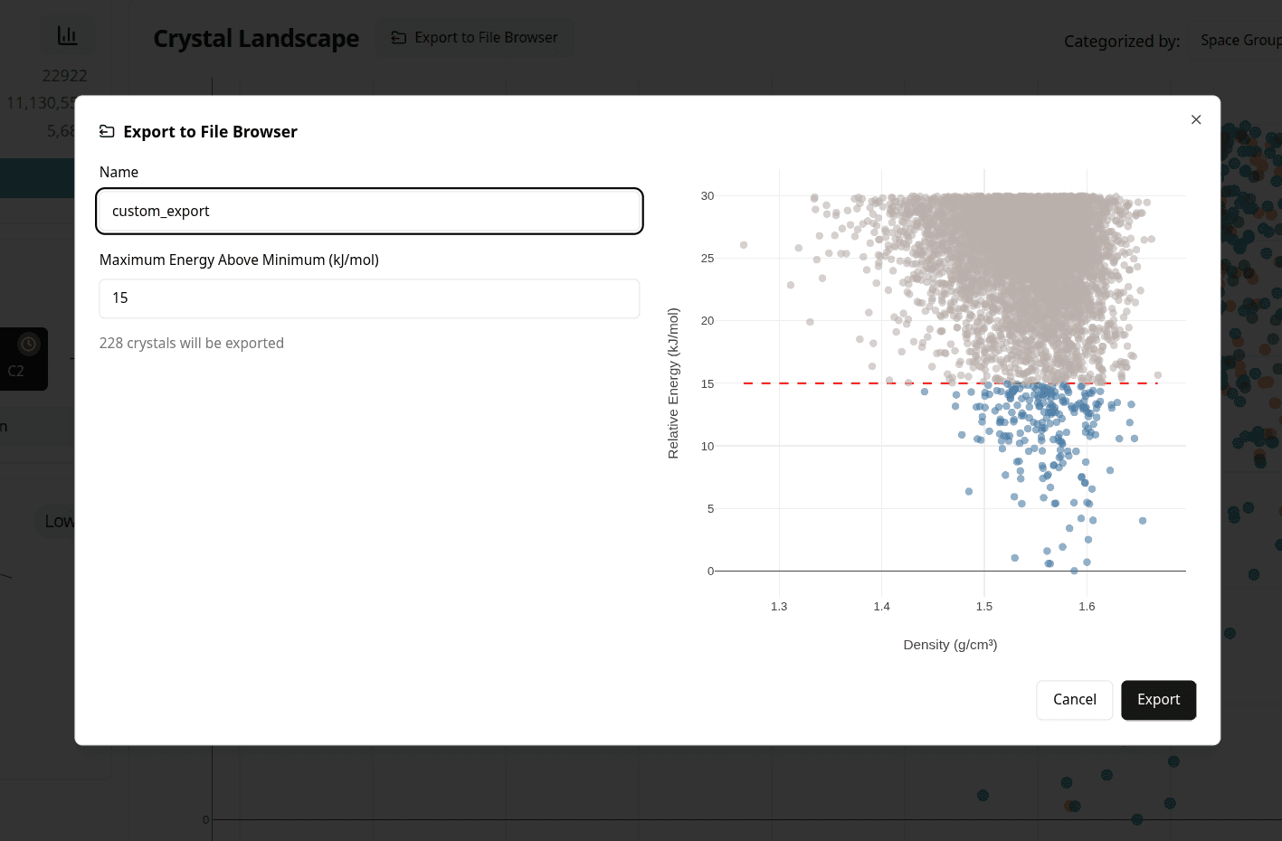 Exporting polymorph data